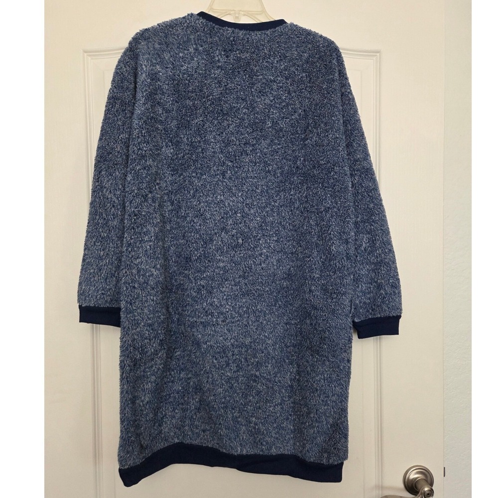 Disney Stitch Faux Fur Plush Sleepshirt Nightgown Dress Blue Sz S Cartoon Winter - Picture 3 of 7
